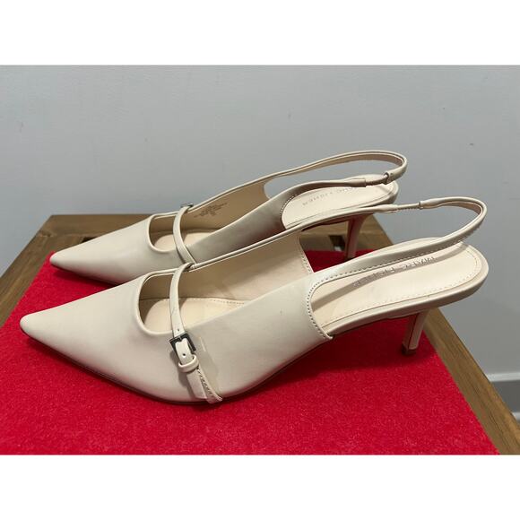 Marc Fisher Alorie Pump dress shoes ,Sling  back  bone/ivory  sz 11 m - Picture 2 of 8